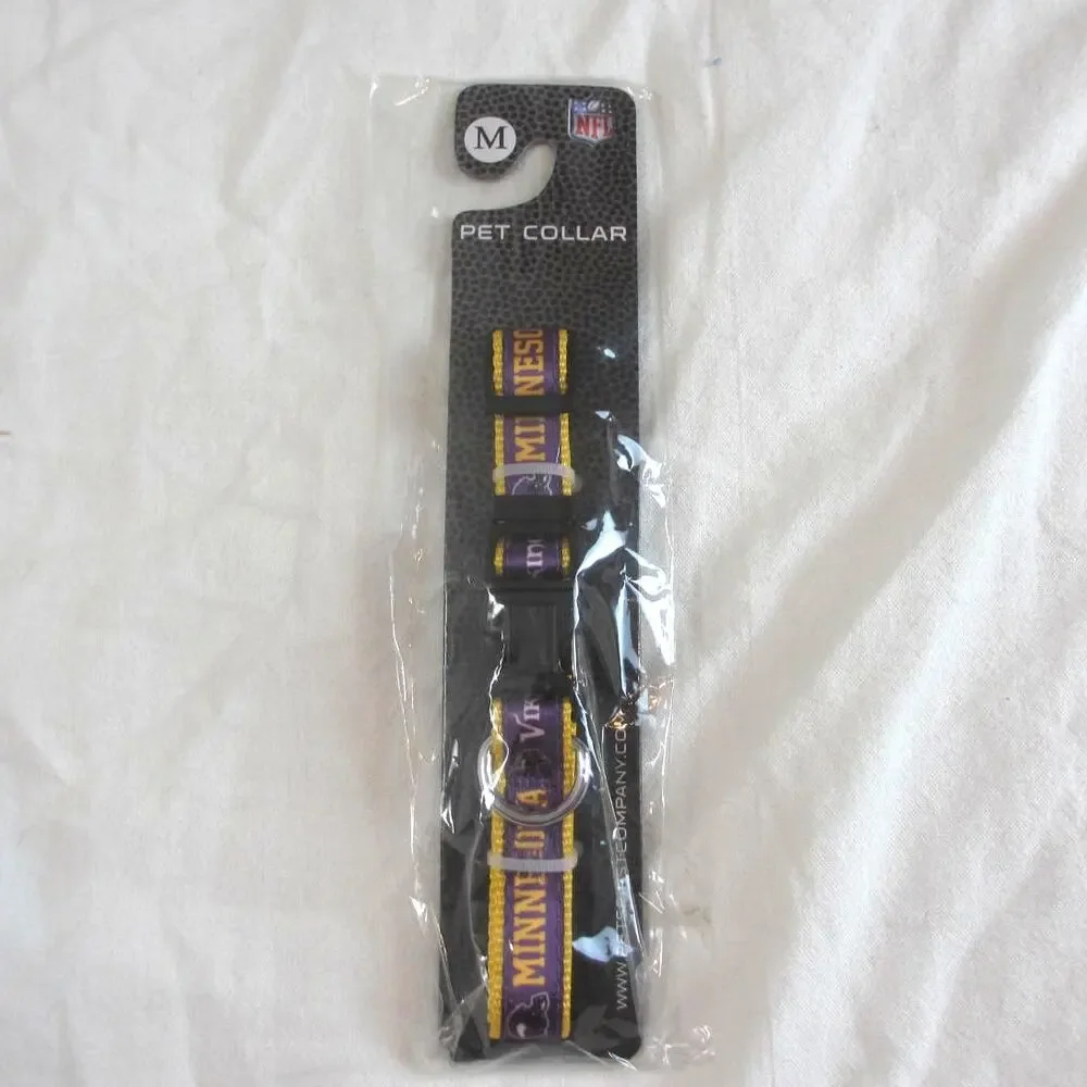 NWT NFL Minnesota Vikings Satin Dog Collar Medium Dogs (12